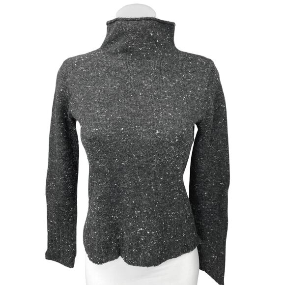Madewell Gray Speckled Wool Knit Turtleneck Long Sleeve Pullover Sweater Top XS - Picture 1 of 4